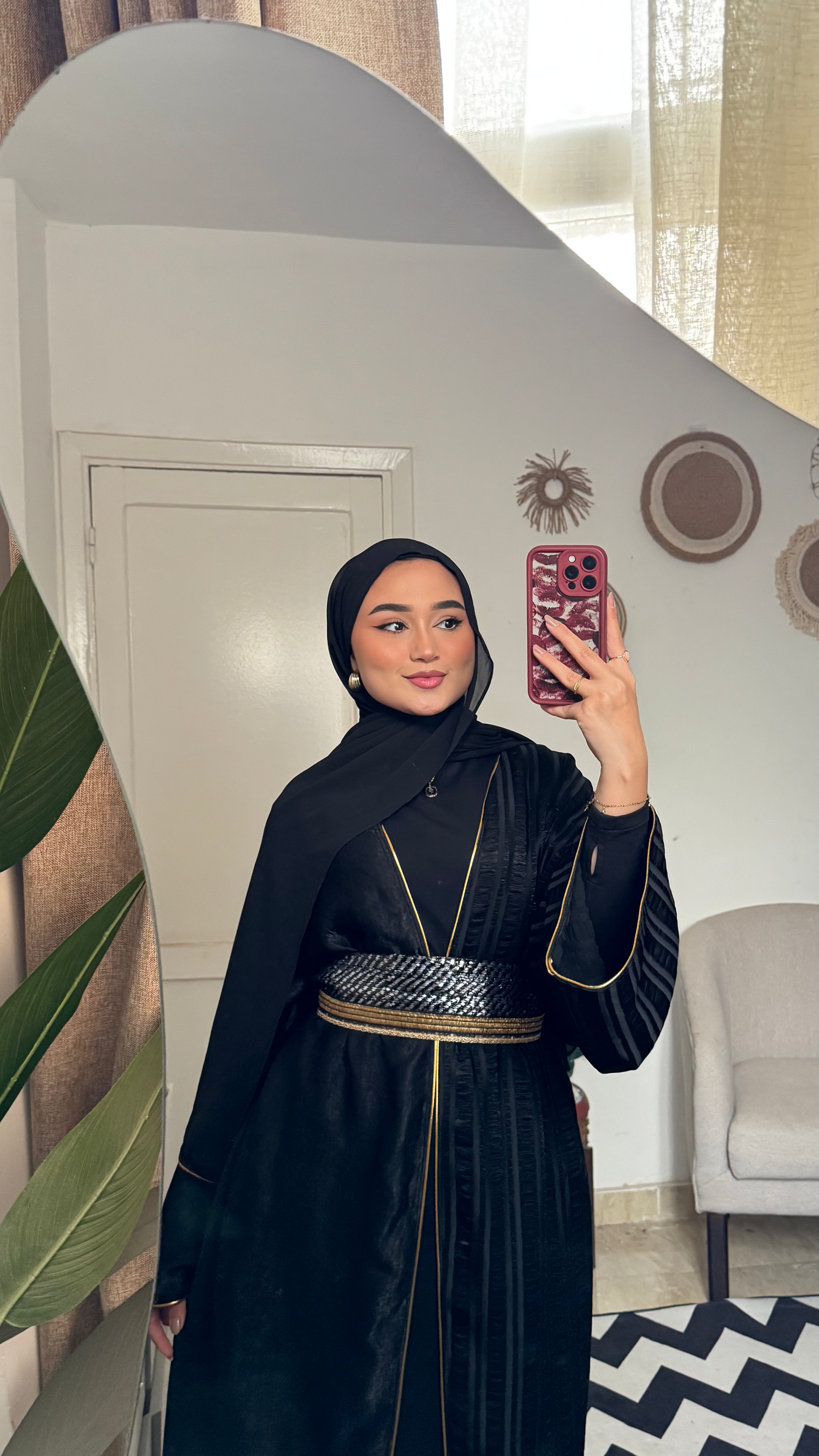 قفطان مفتوح - أسود