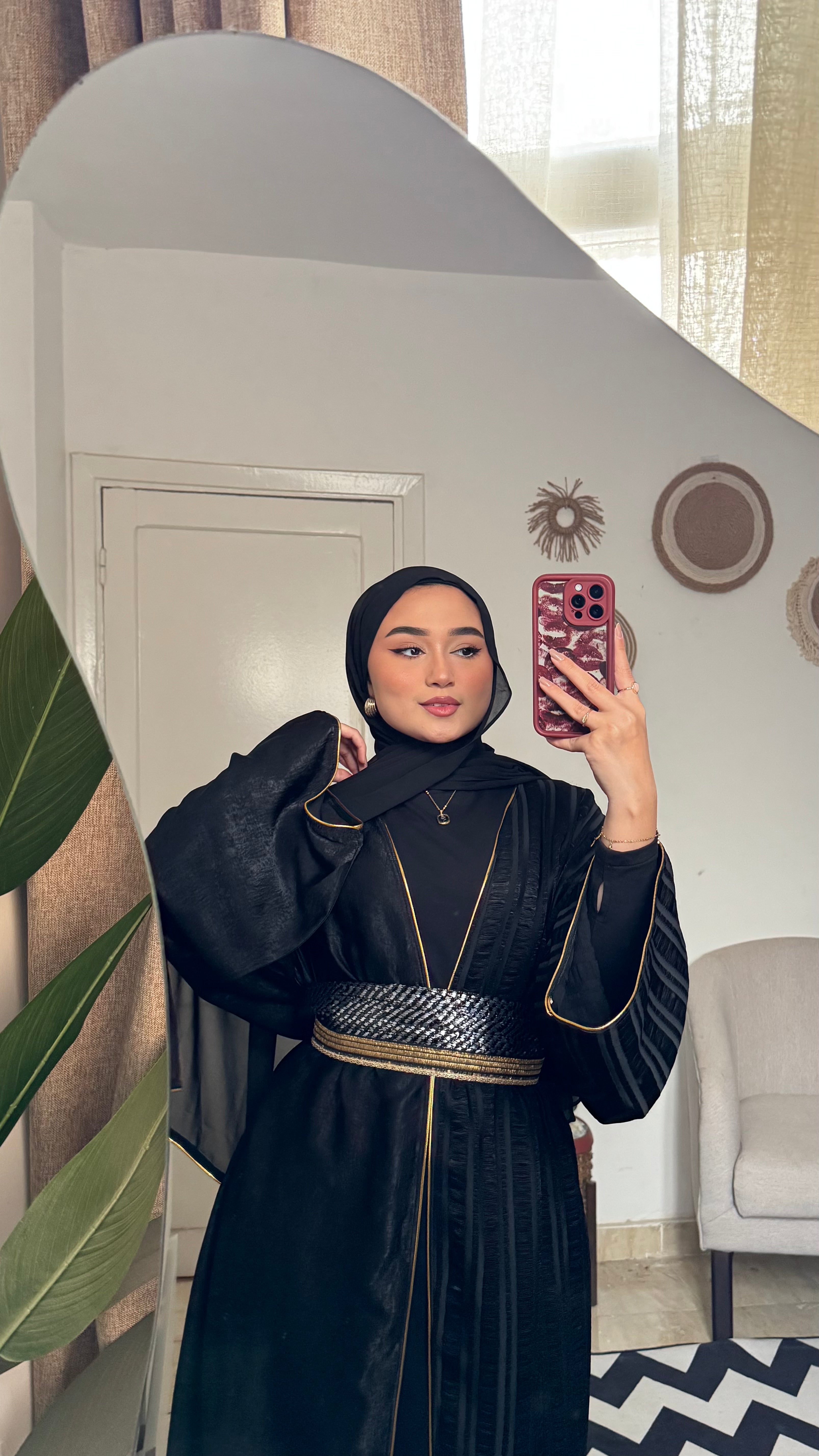 قفطان مفتوح - أسود