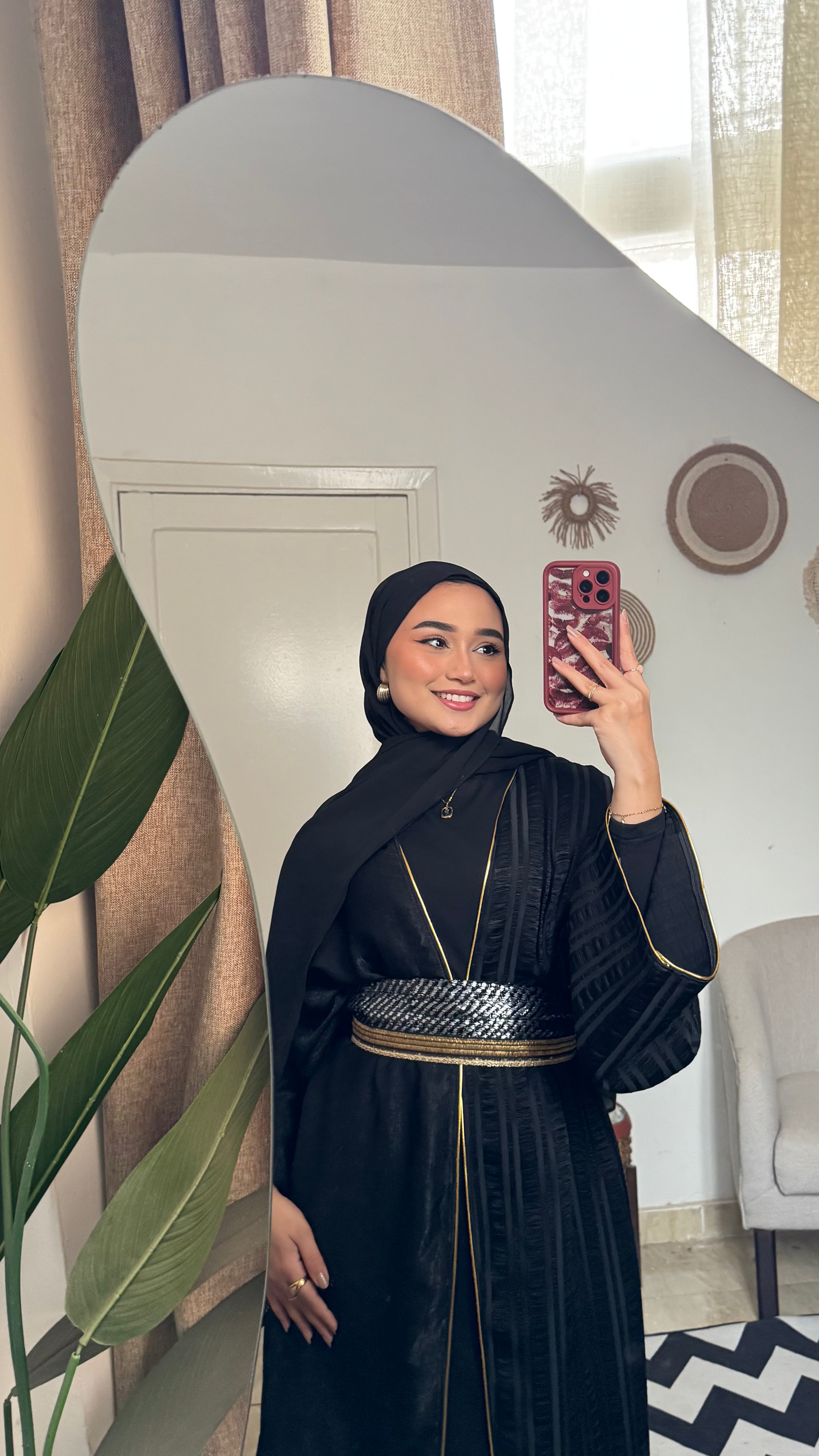 قفطان مفتوح - أسود