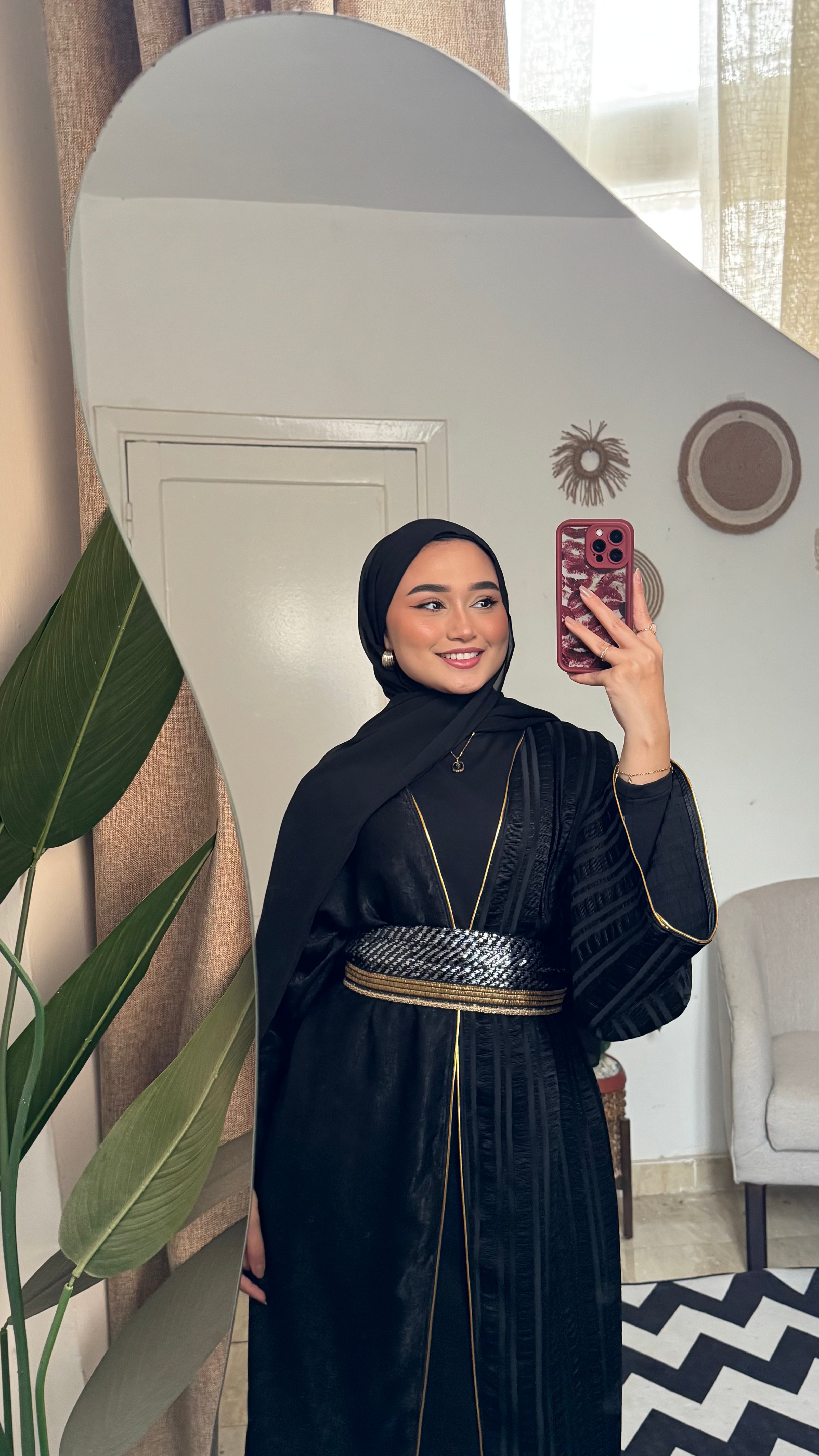قفطان مفتوح - أسود