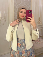 جاكيت جلدي - بيج
