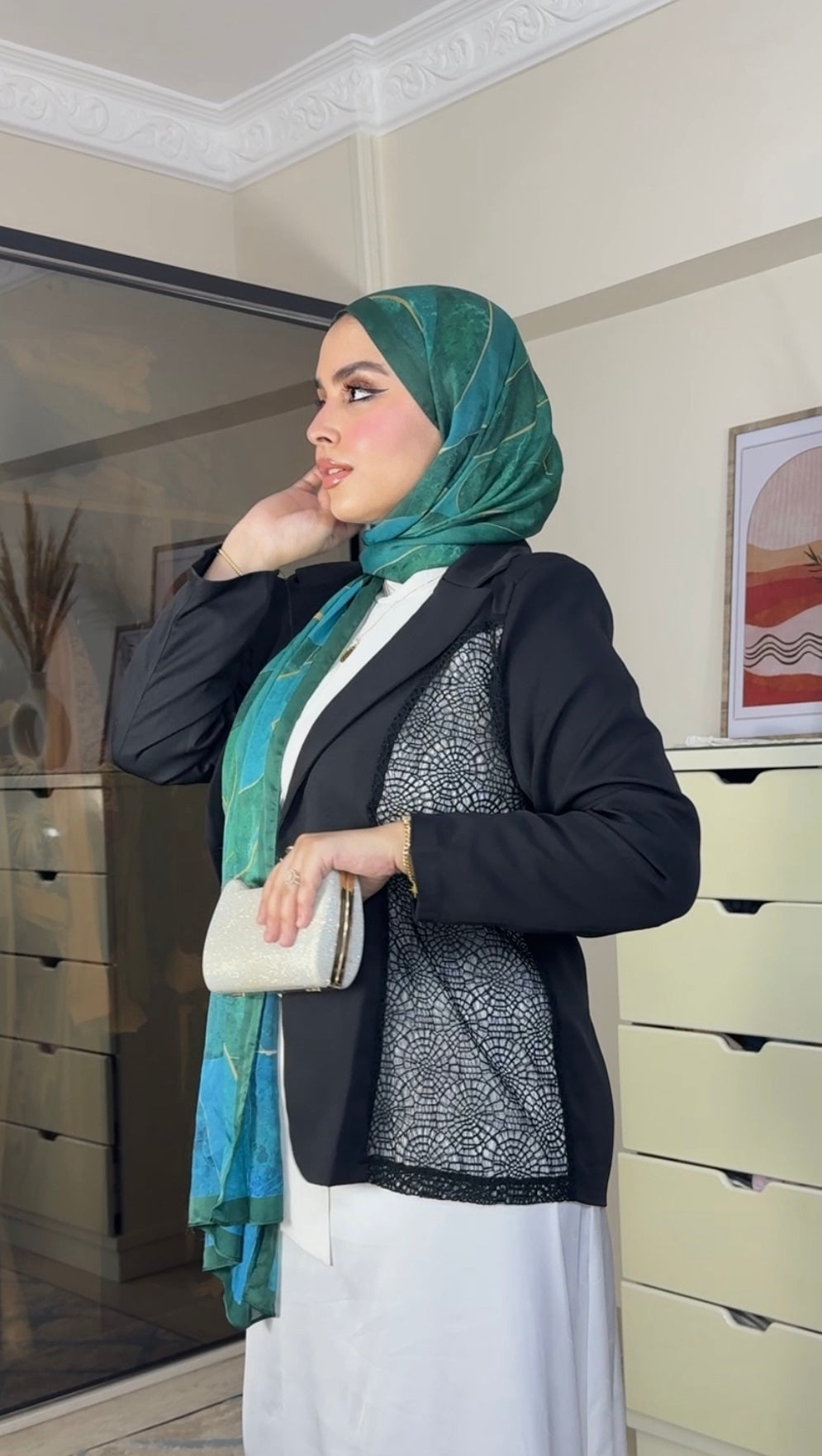 Long Blazer with Duntel  - Black