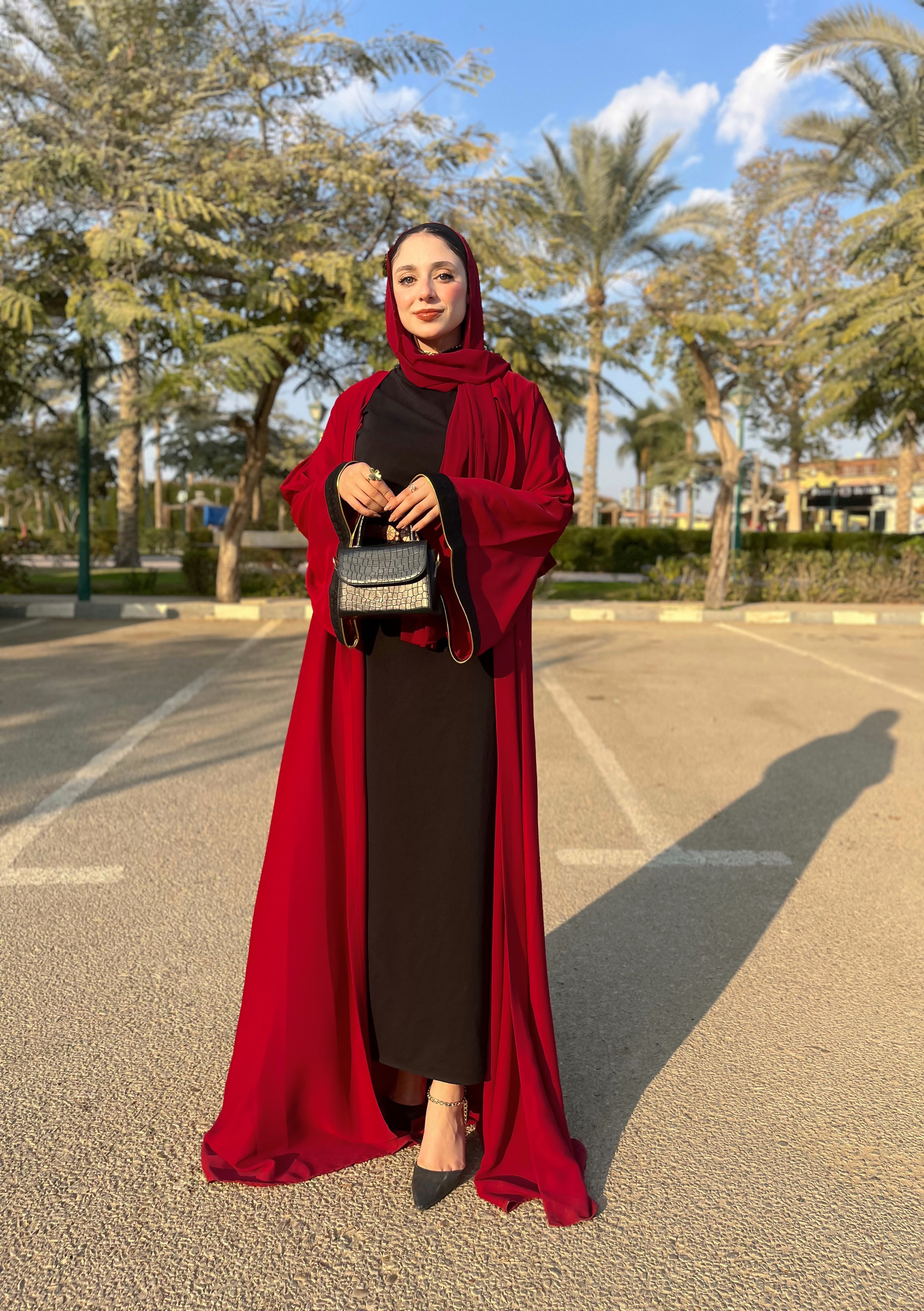 Saudi Abaya - Burgundy