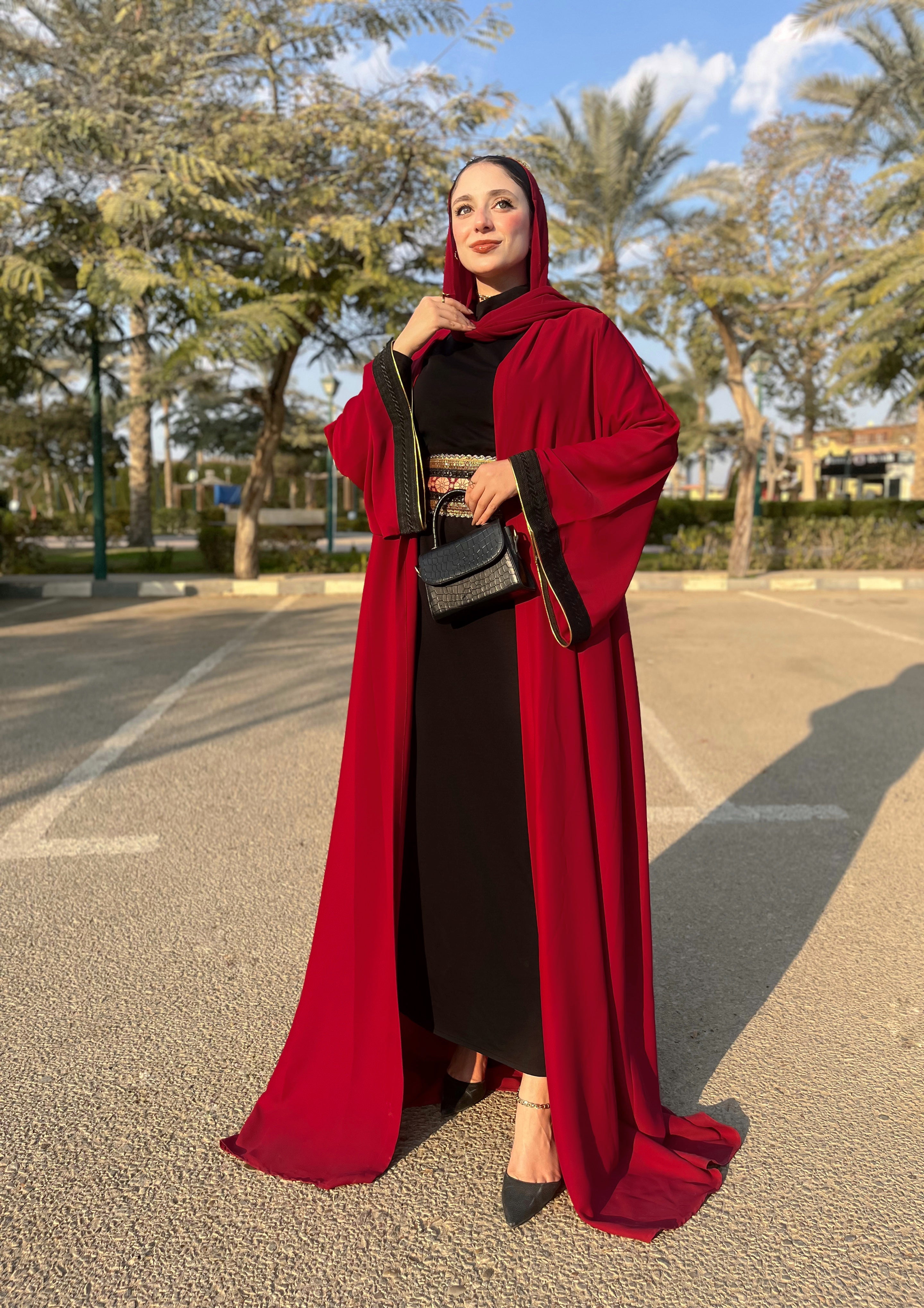 Saudi Abaya - Burgundy