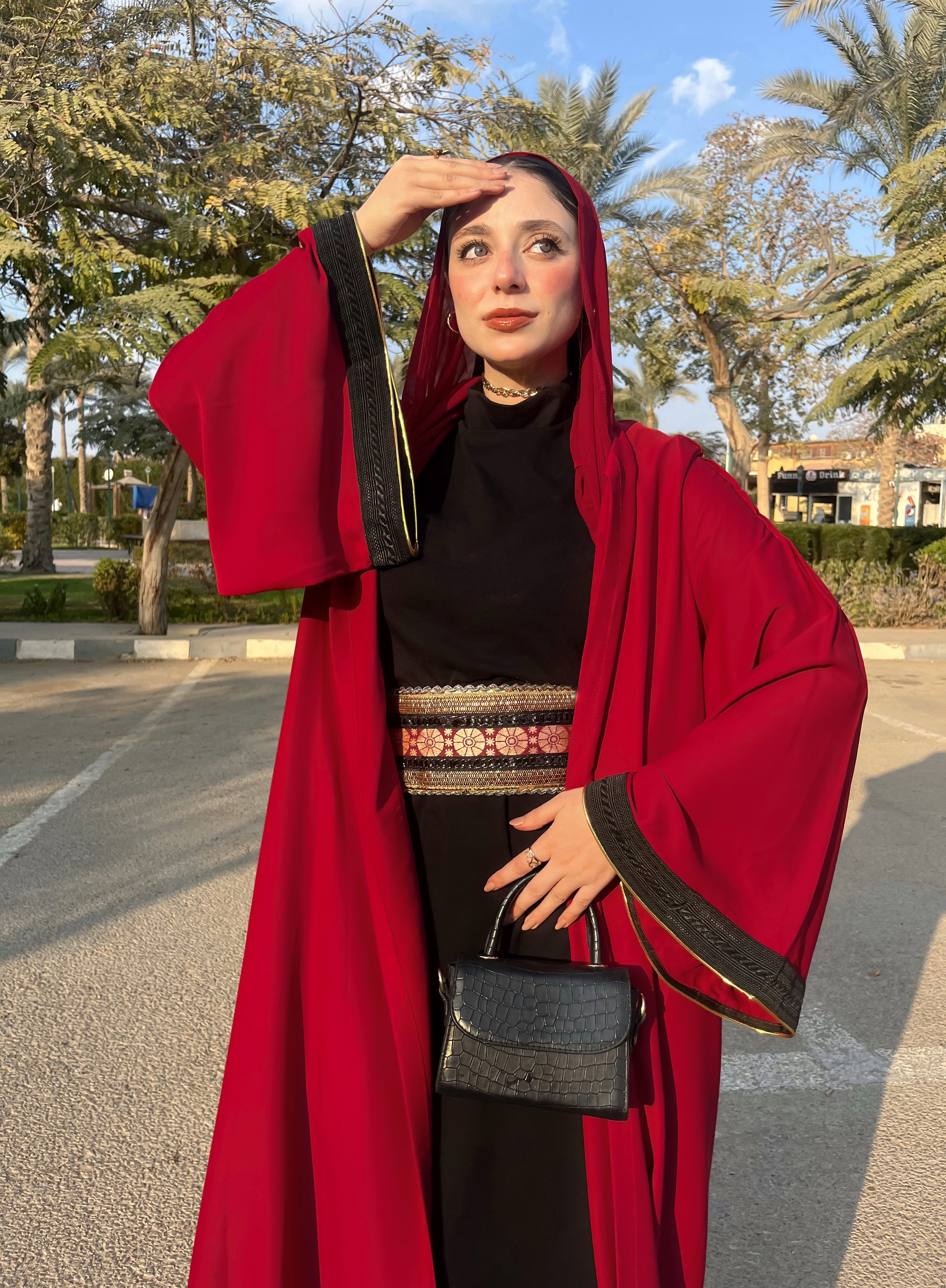 Saudi Abaya - Burgundy