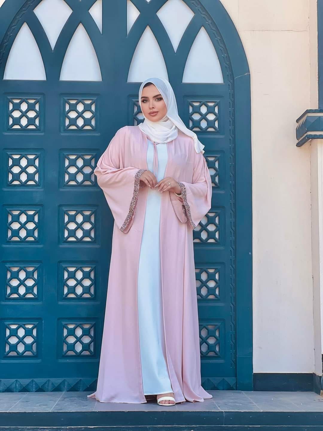 Basic Saudi Abaya Double Face -  Rose