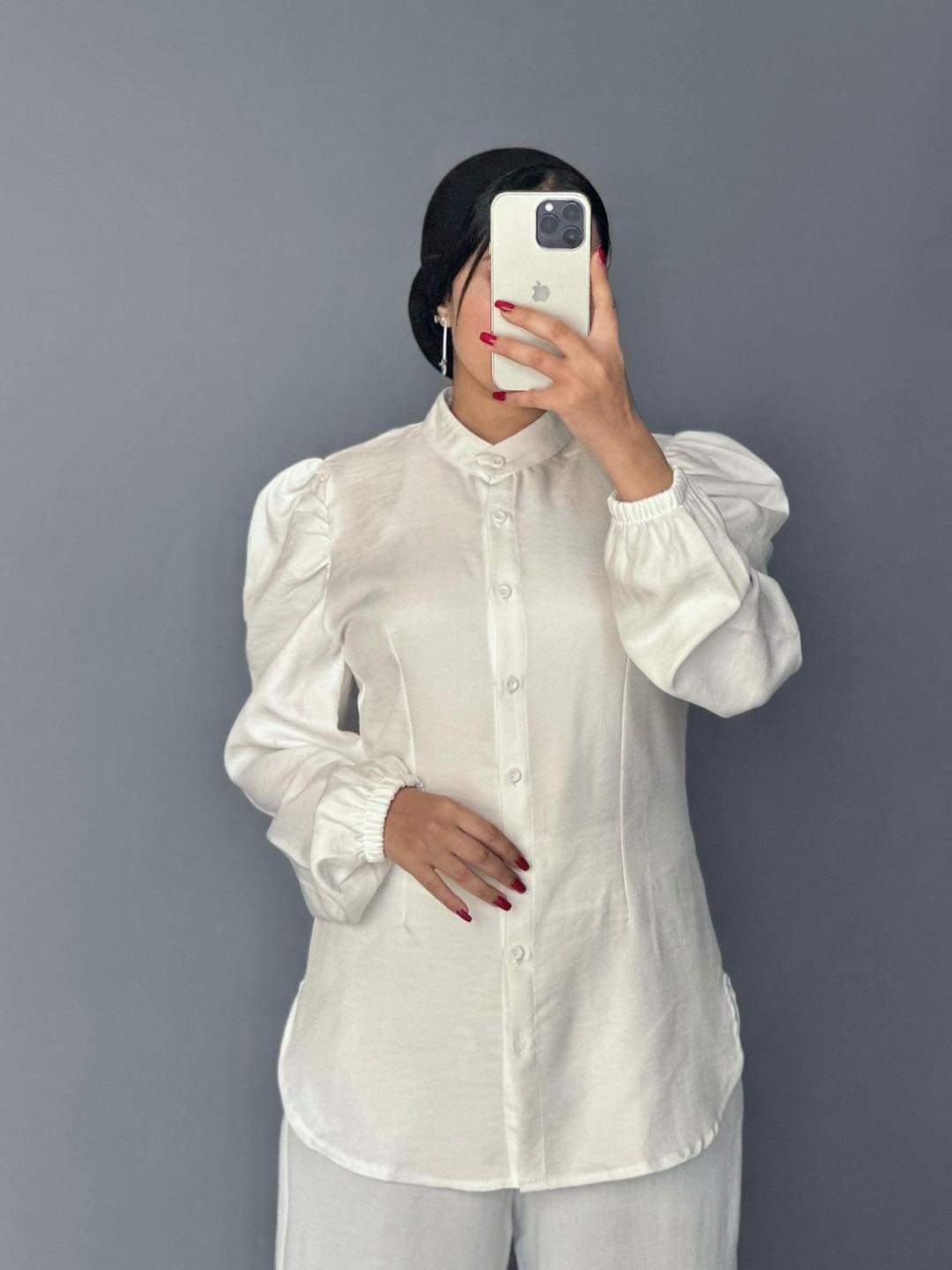 Puffy blouse - White