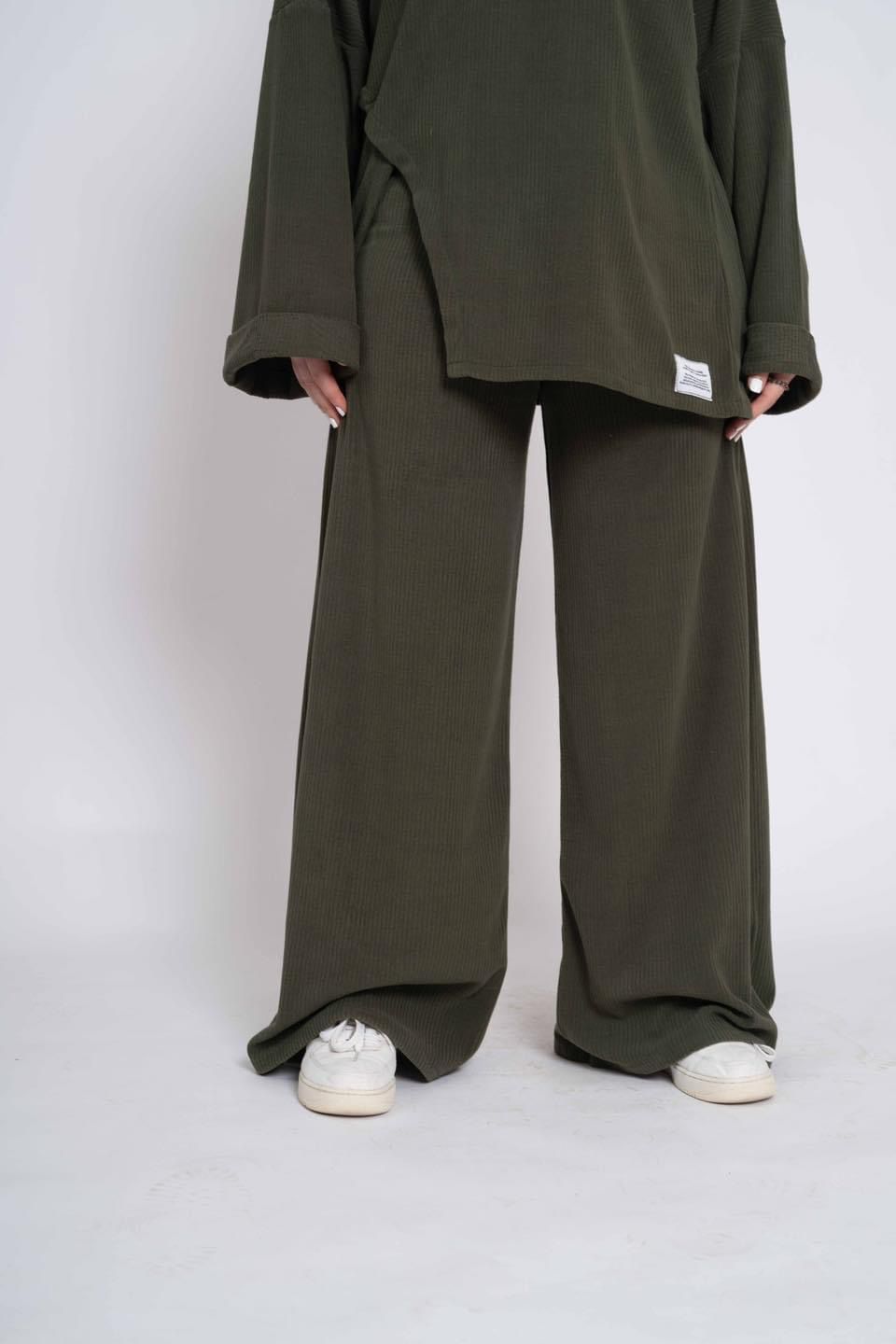 Suit Pants - Black Green