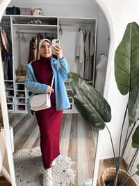 Basic Dress Rip - Burgundy
