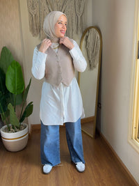 Vest Broadcloth - Beige