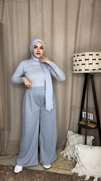 Wide Leg Pants - Gray