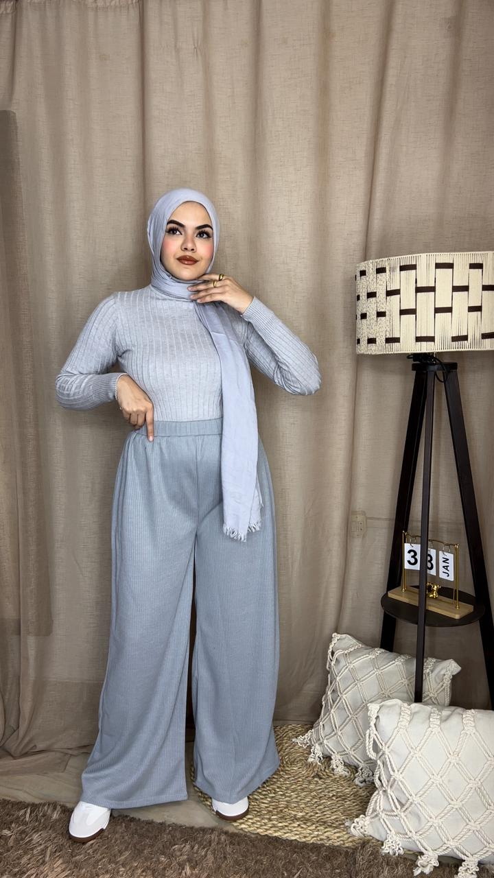 Wide Leg Pants - Gray
