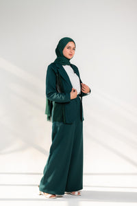 Long Blazer with Duntel  - Dark Green