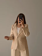 Long Blazer with Duntel  - Beige