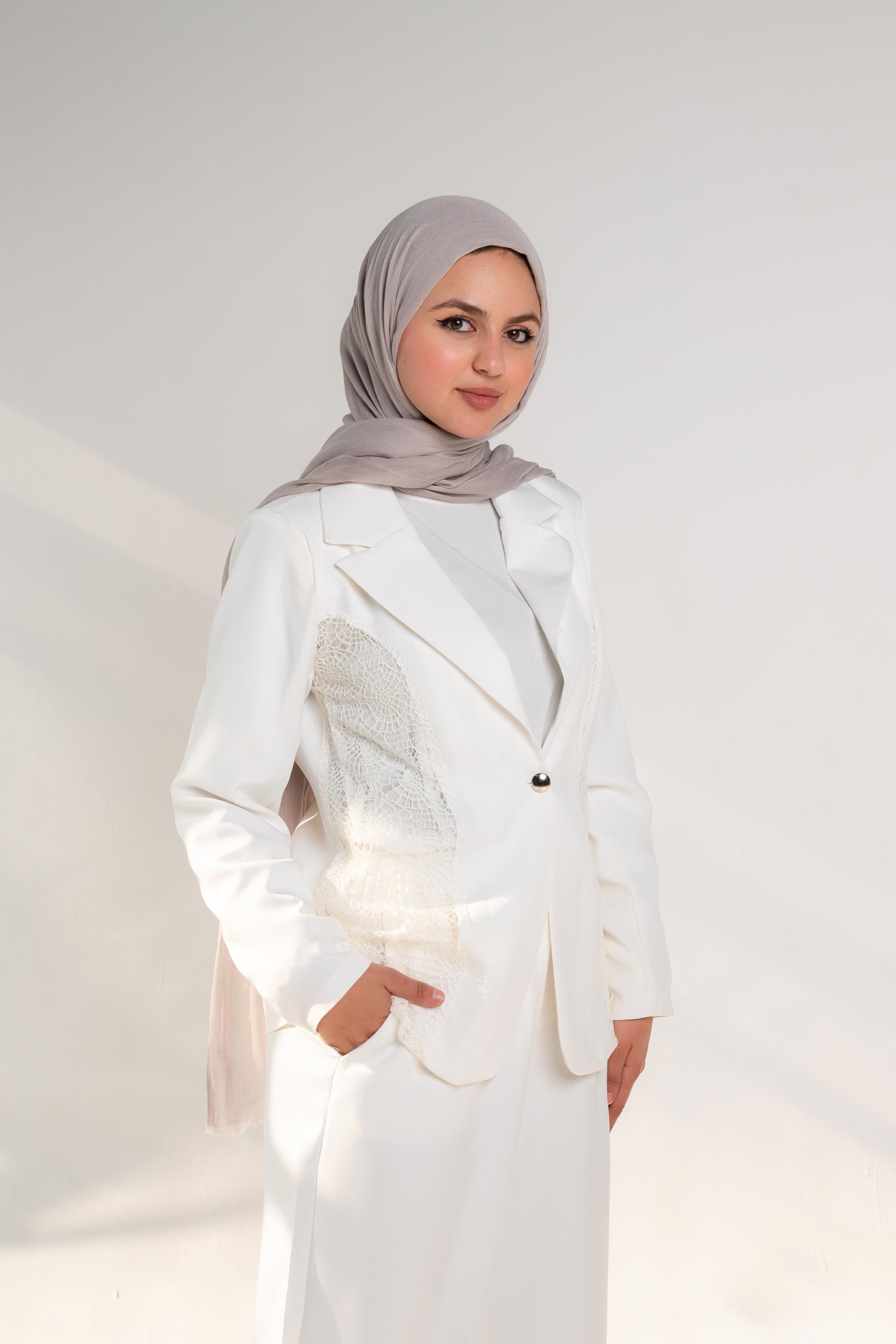 Long Blazer with Duntel  - White
