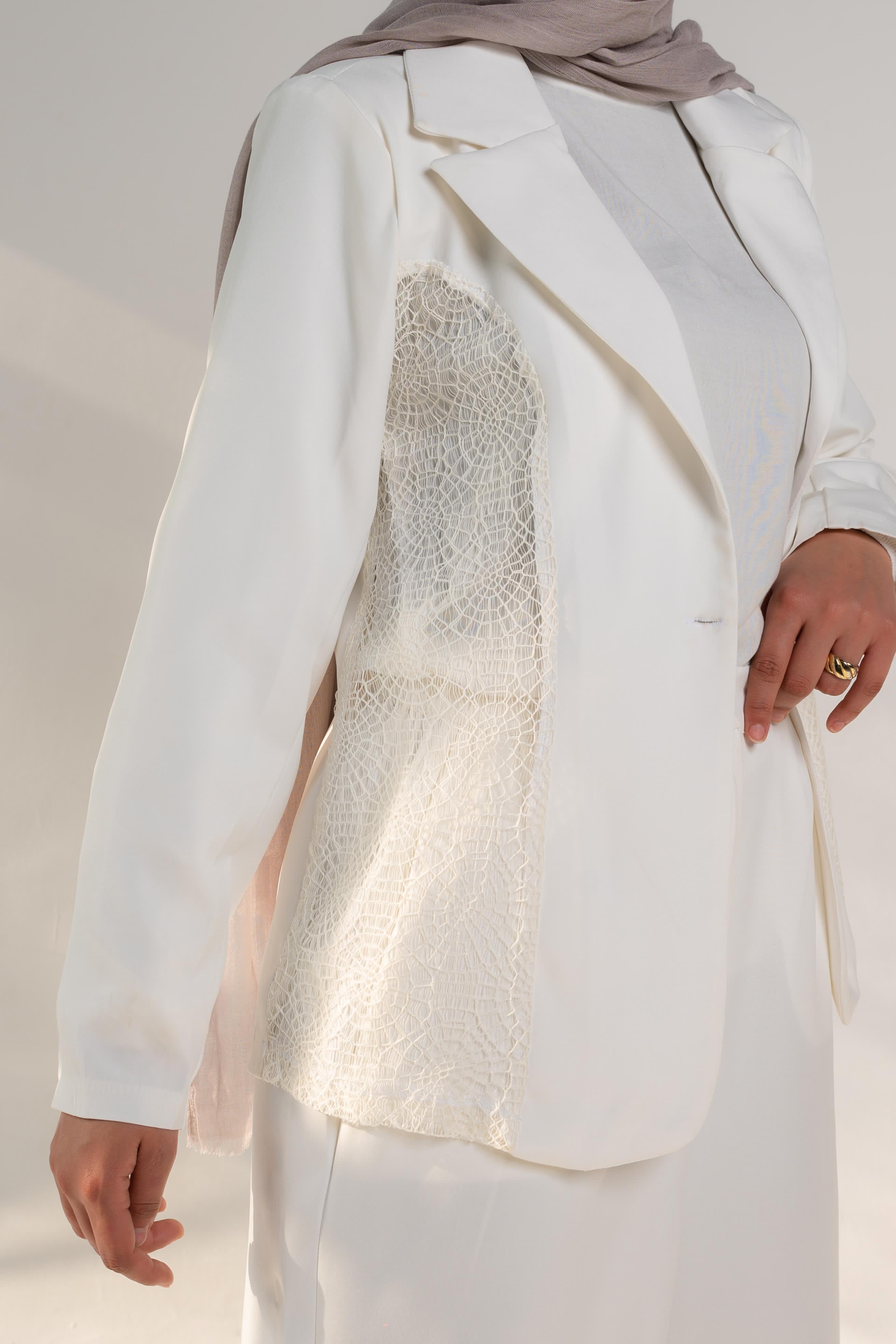 Long Blazer with Duntel  - White