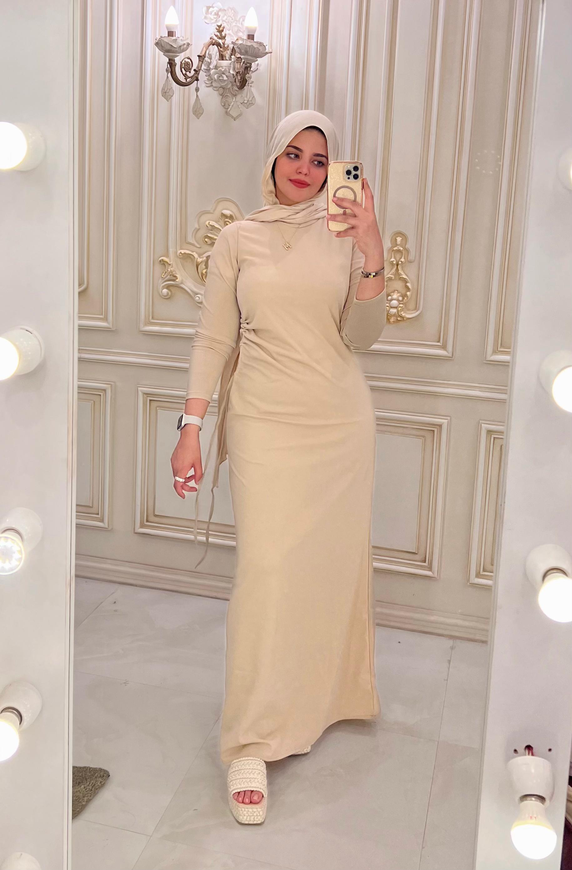 Sleeve Basic dress -beige
