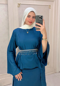 Swareh satin set - petroleum