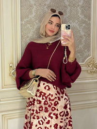 Tiger skirt - burgundy