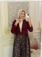 Crop jacket - Burgundy