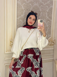 Zebra skirt - burgundy