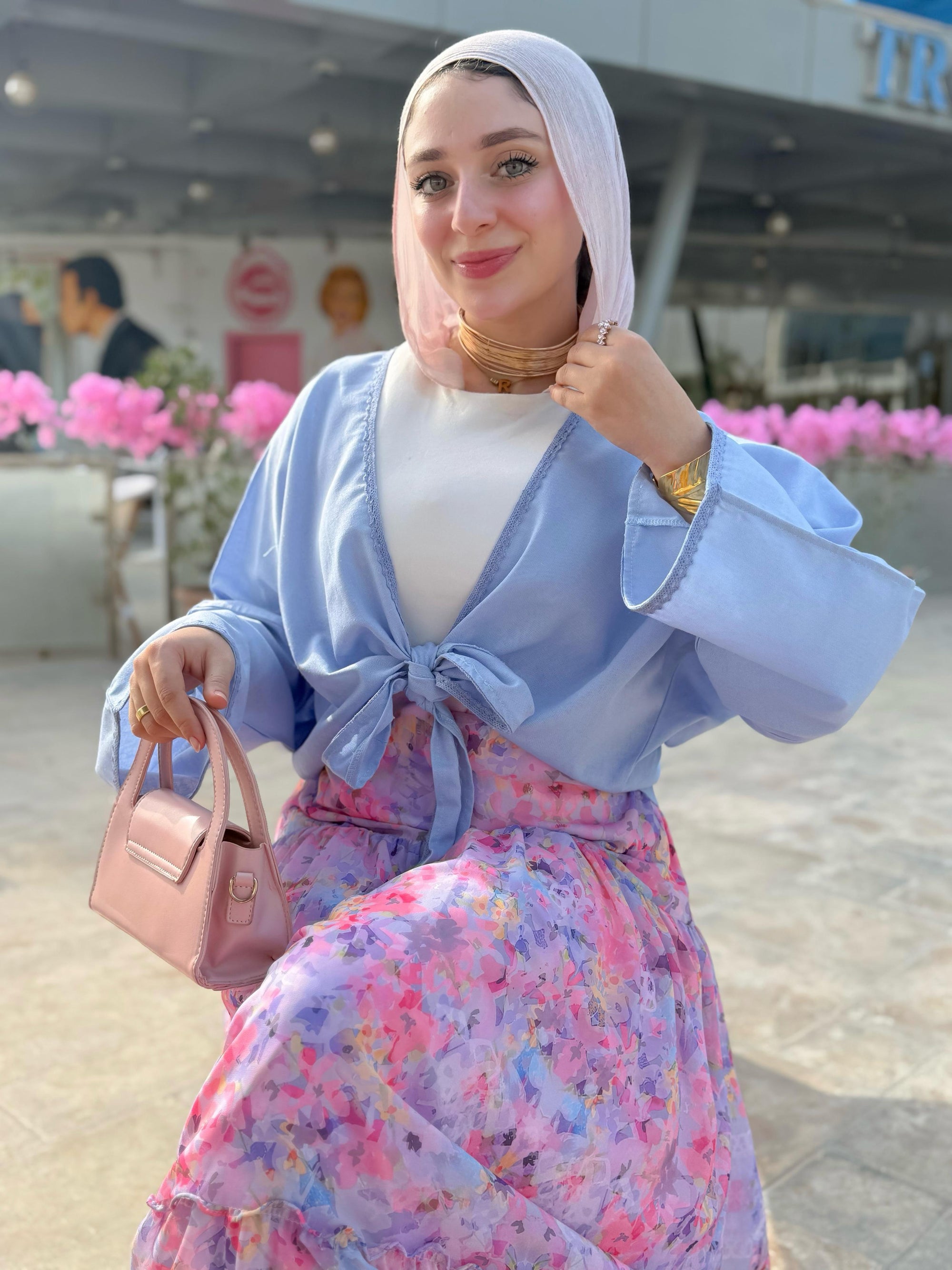 Tulip Skirt Chiffon - Baby Blue