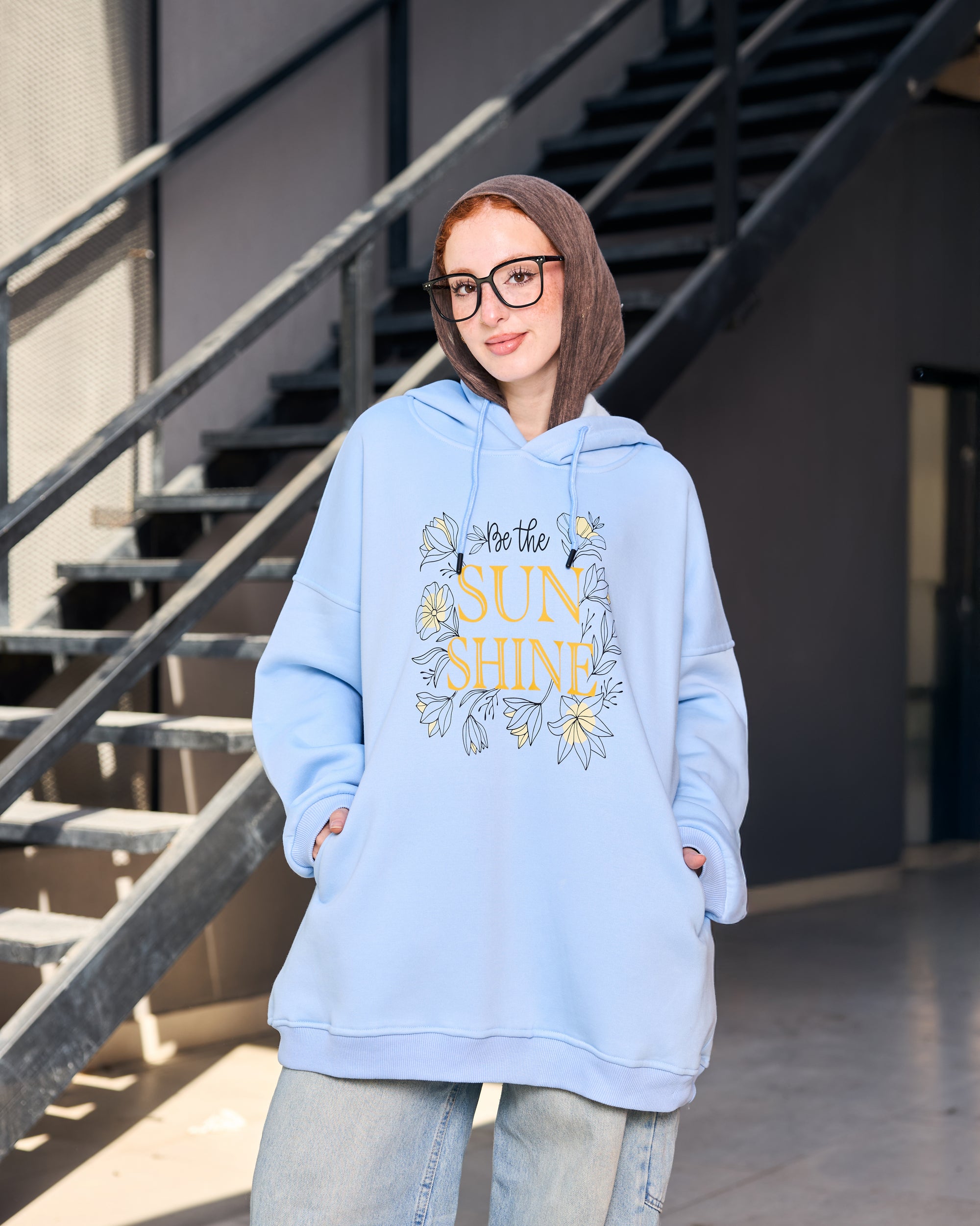 Loose fit hoodie - baby blue