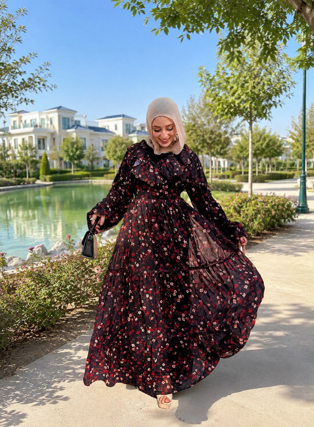 Florest Dress -Red