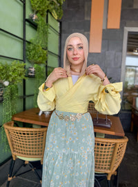 Bow blouse - butter yellow