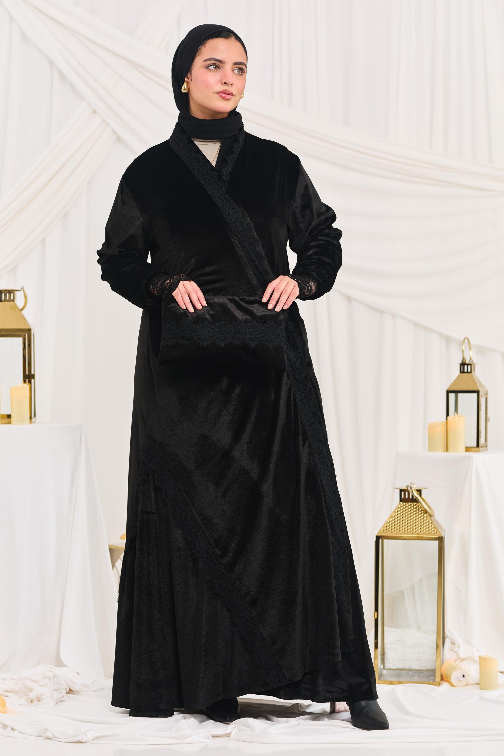 Wrap Katifa dress - black