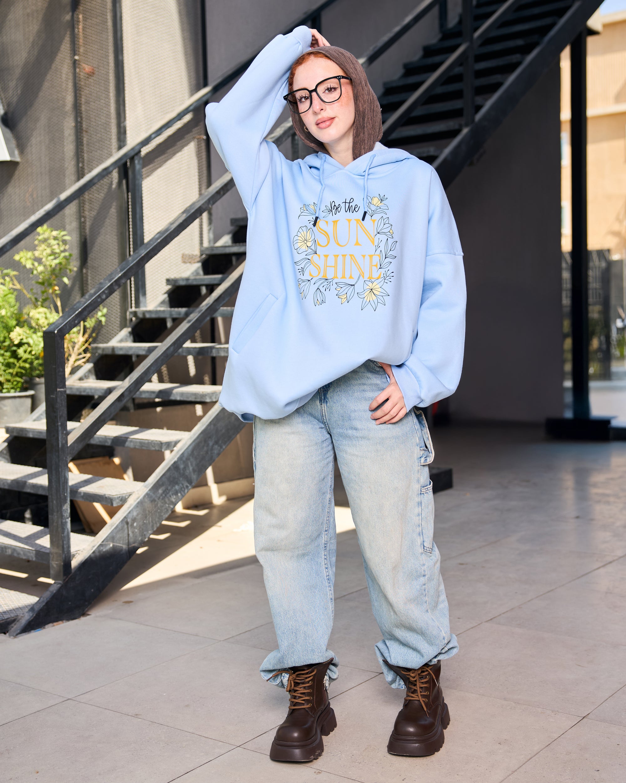 Loose fit hoodie - baby blue