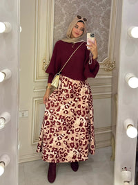 Tiger skirt - burgundy