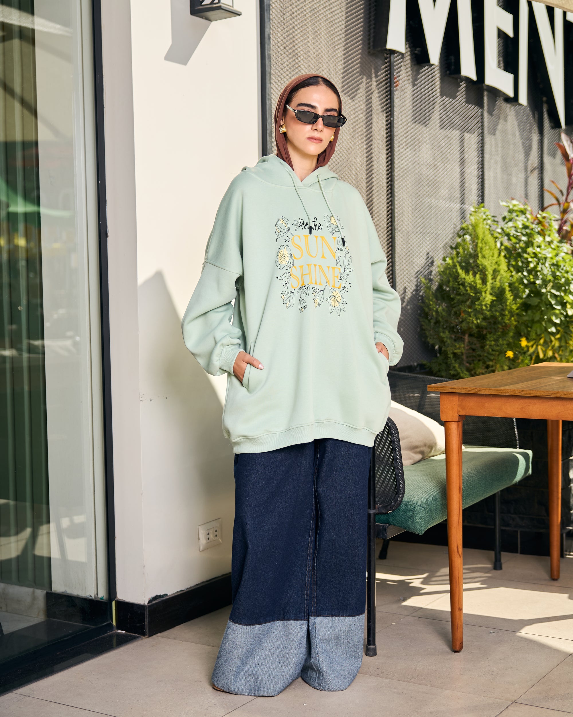 Loose fit hoodie - mint green