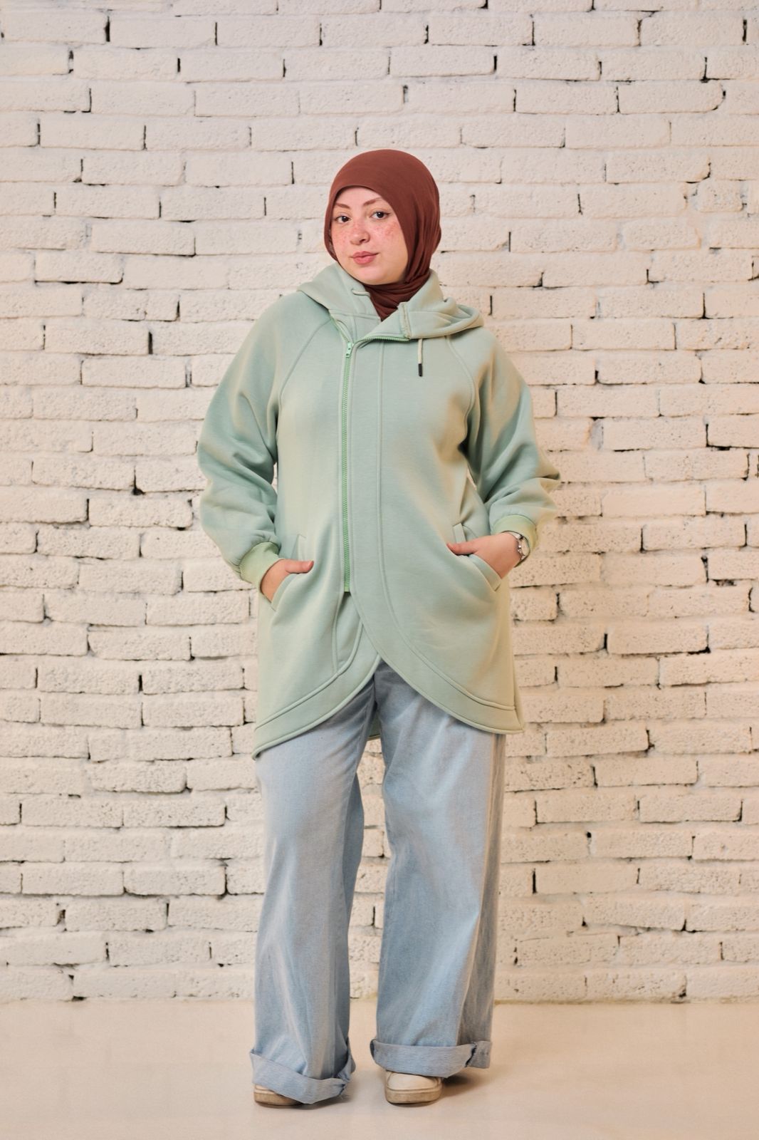 Long hoodie _Mint Green
