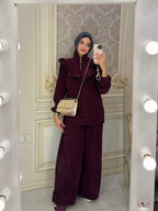Suit Katifa -Burgundy