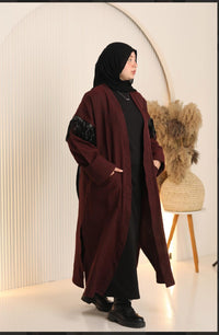 Wool cardigan - burgundy