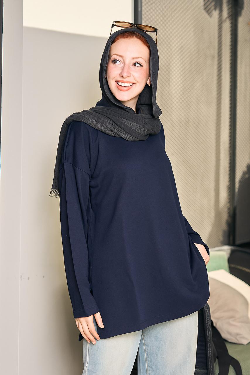 Basic over size - Navy Blue