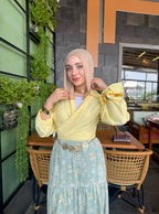 Bow blouse - butter yellow