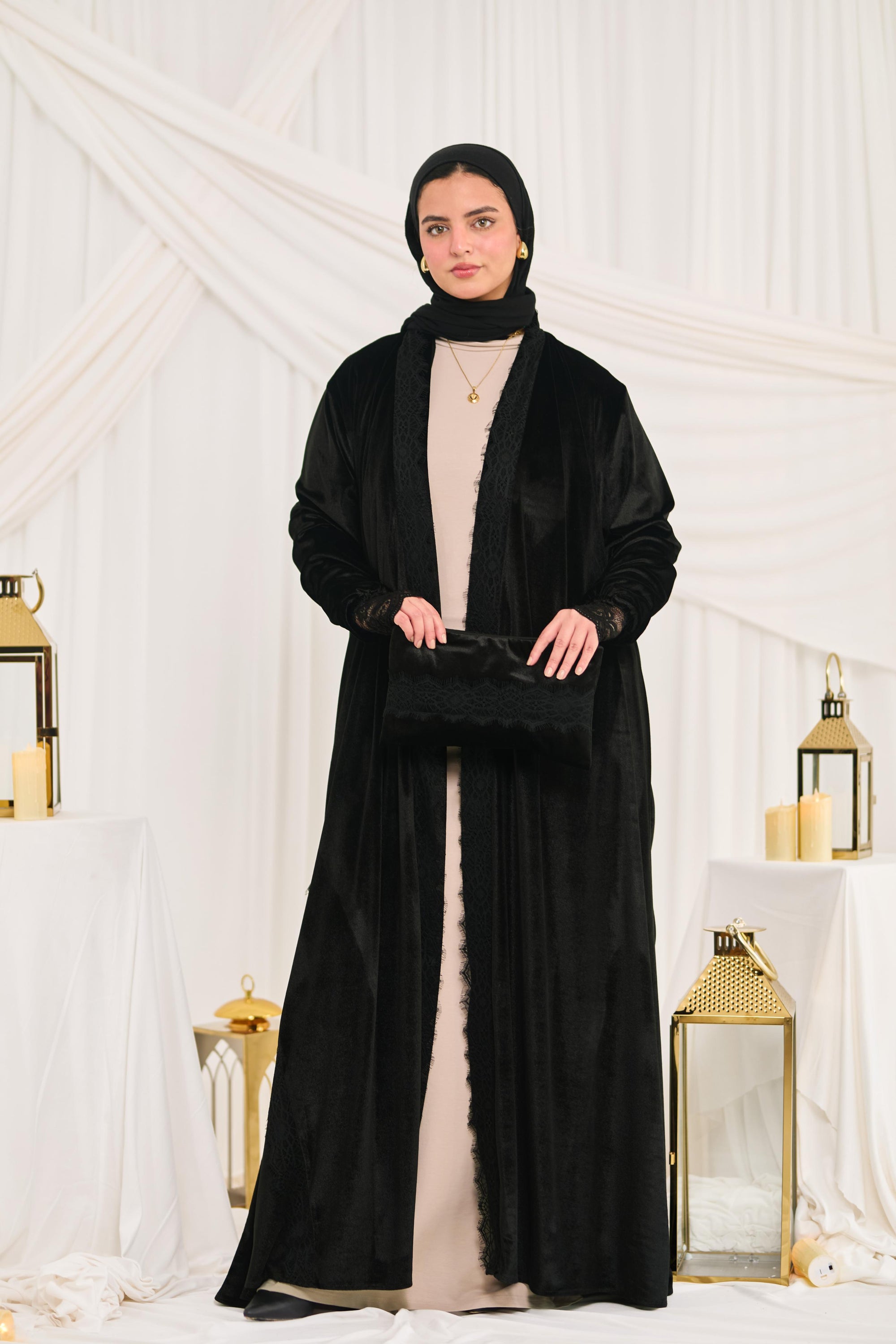 Wrap Katifa dress - black