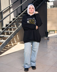 Loose fit hoodie - black