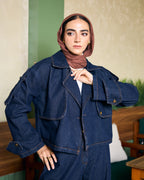 Crop jacket Jeans - Navy