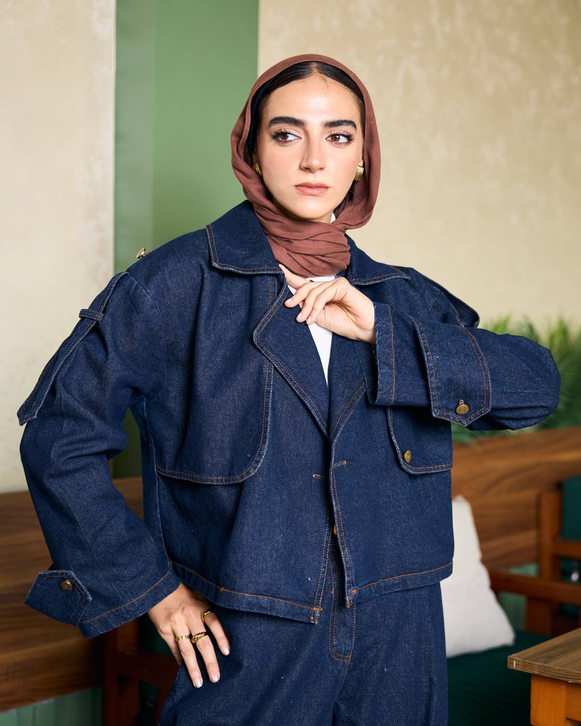 Crop jacket Jeans - Navy