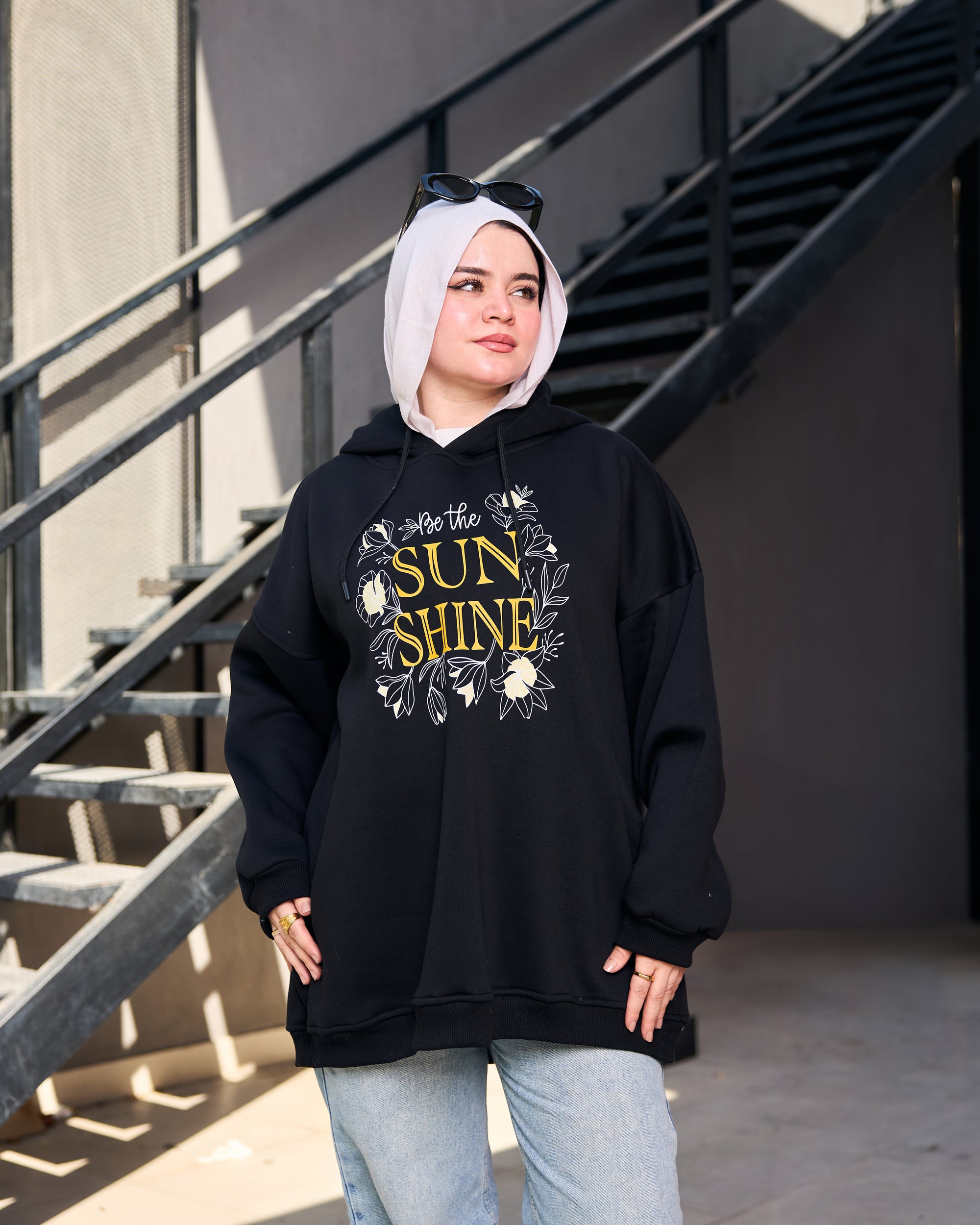 Loose fit hoodie - black