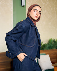 Crop jacket Jeans - Navy