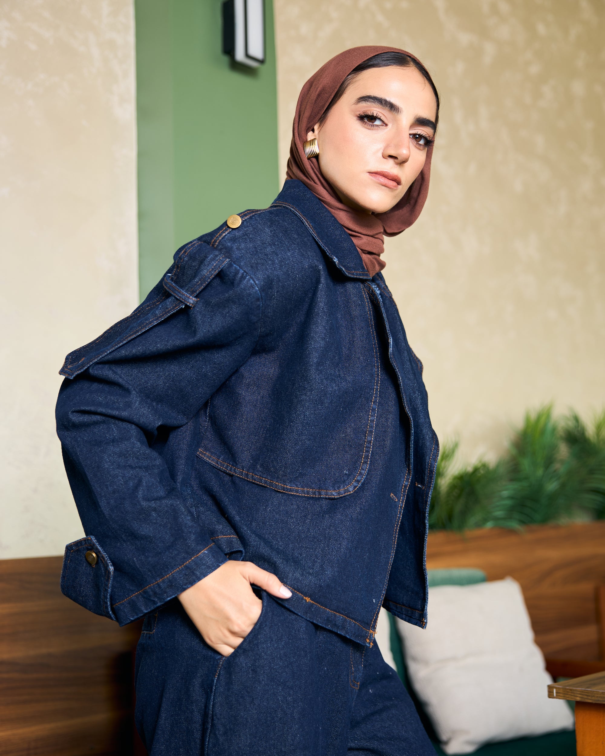 Crop jacket Jeans - Navy