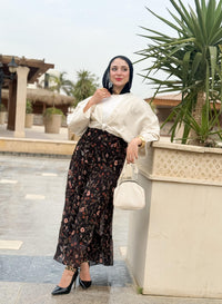 سكيرت شيفون - أسود