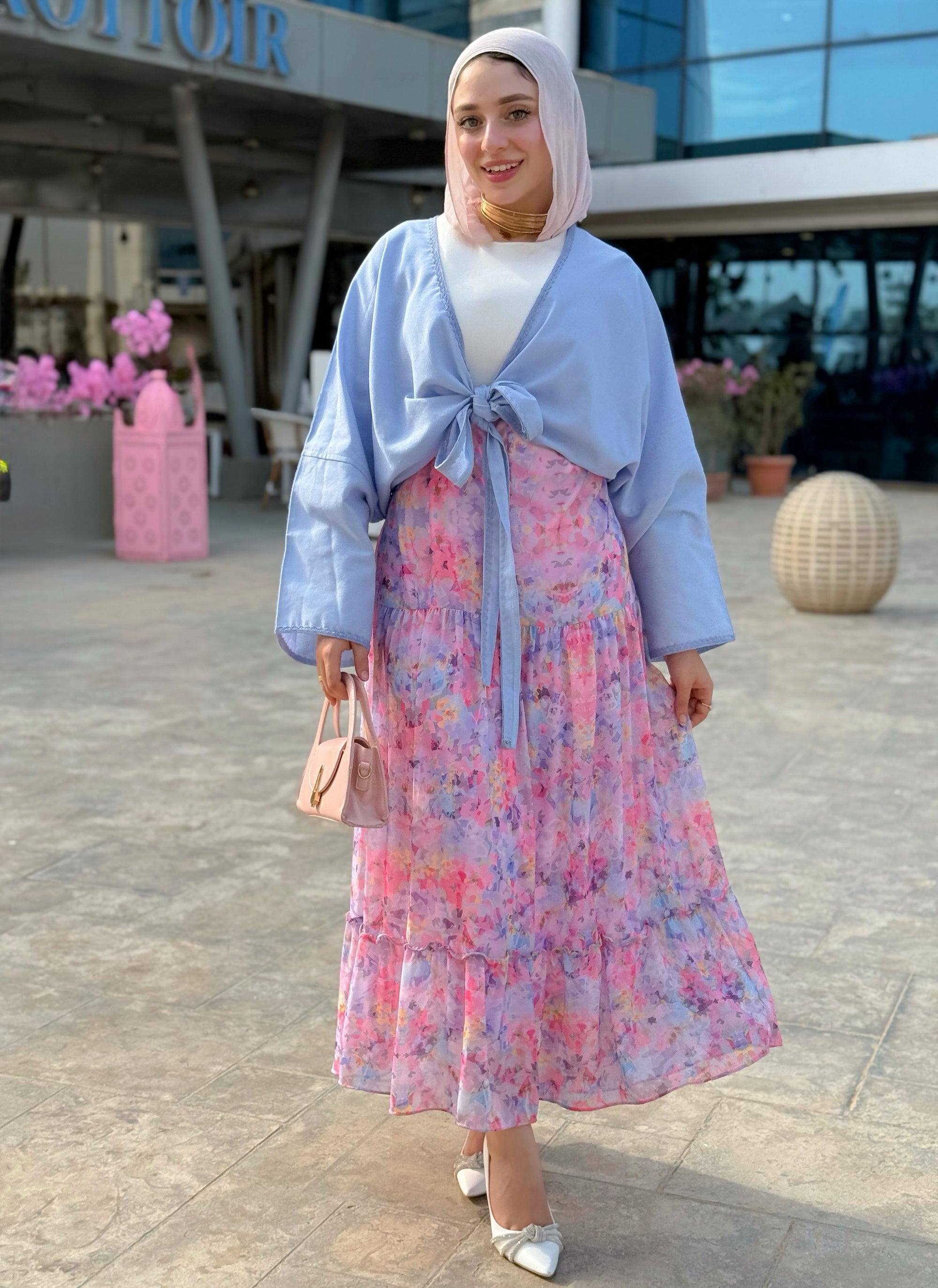 Tulip Skirt Chiffon - Baby Blue