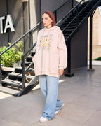 Loose fit hoodie - beige