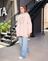 Loose fit hoodie - beige