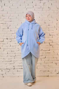 Long hoodie _ Baby blue